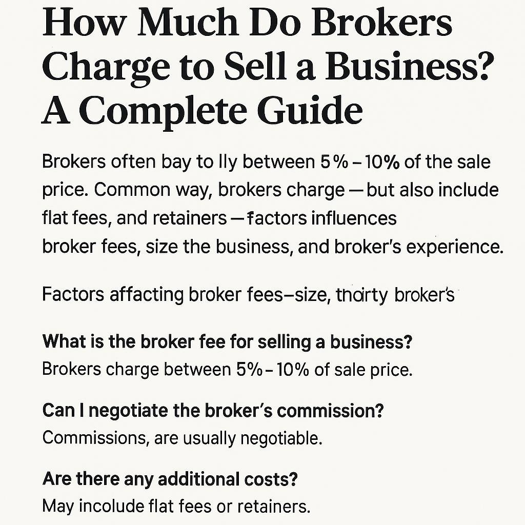 how much do brokers charge to sell a business