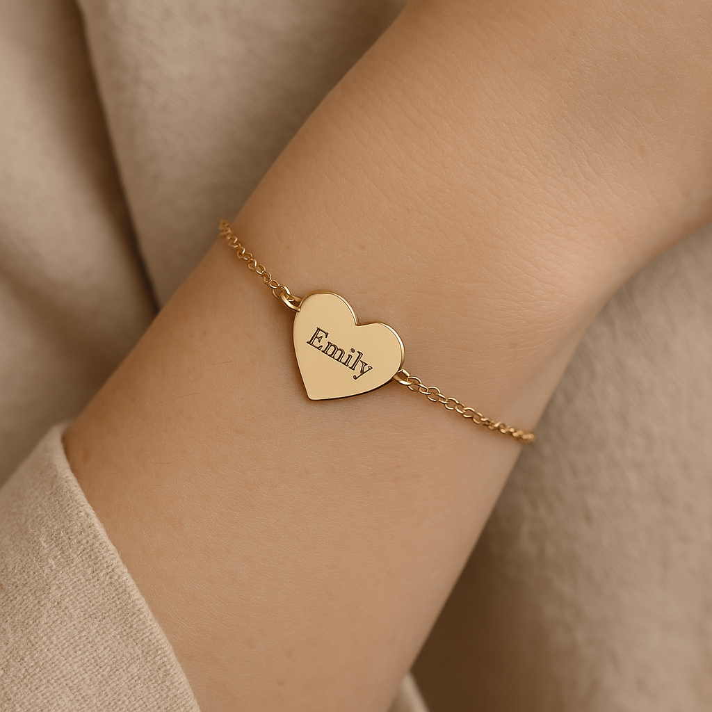 shop personalized heart bracelets