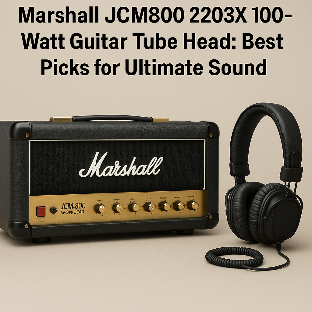 headphones with marshall jcm800 2203x 100-watt guitar tube head