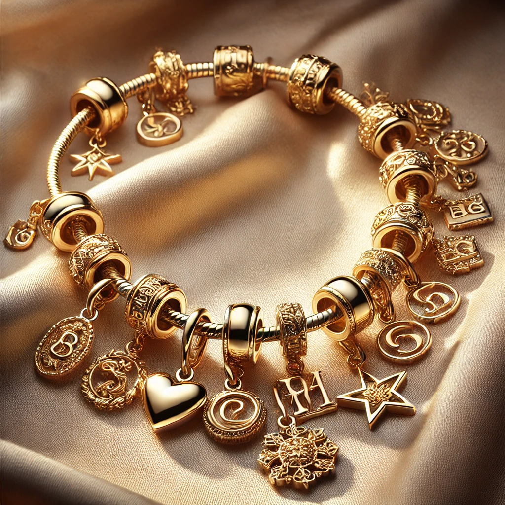 charm necklace gold